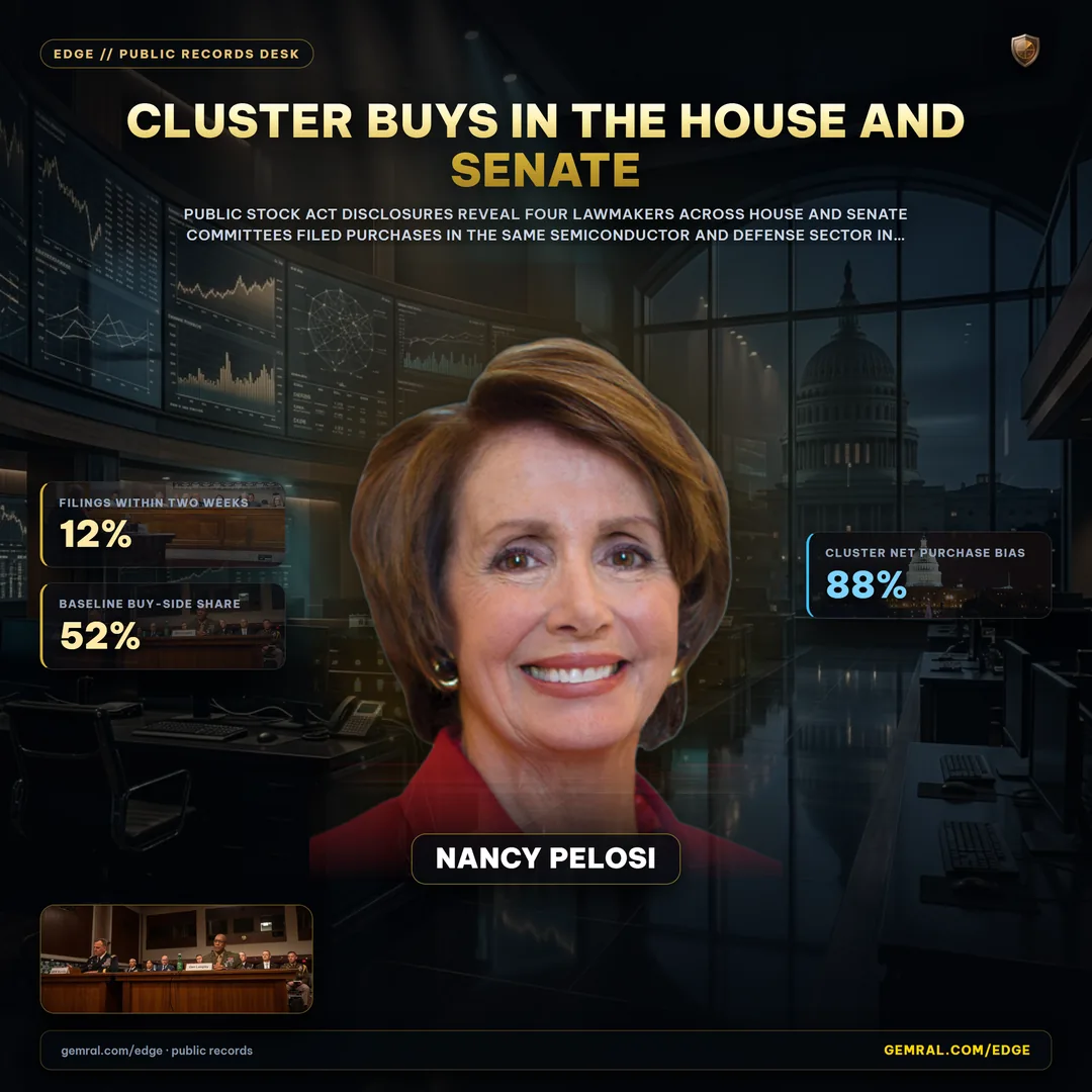 Cluster Buys in the House and Senate: When 4 Lawmakers File the Same Ticker in 72 Hours