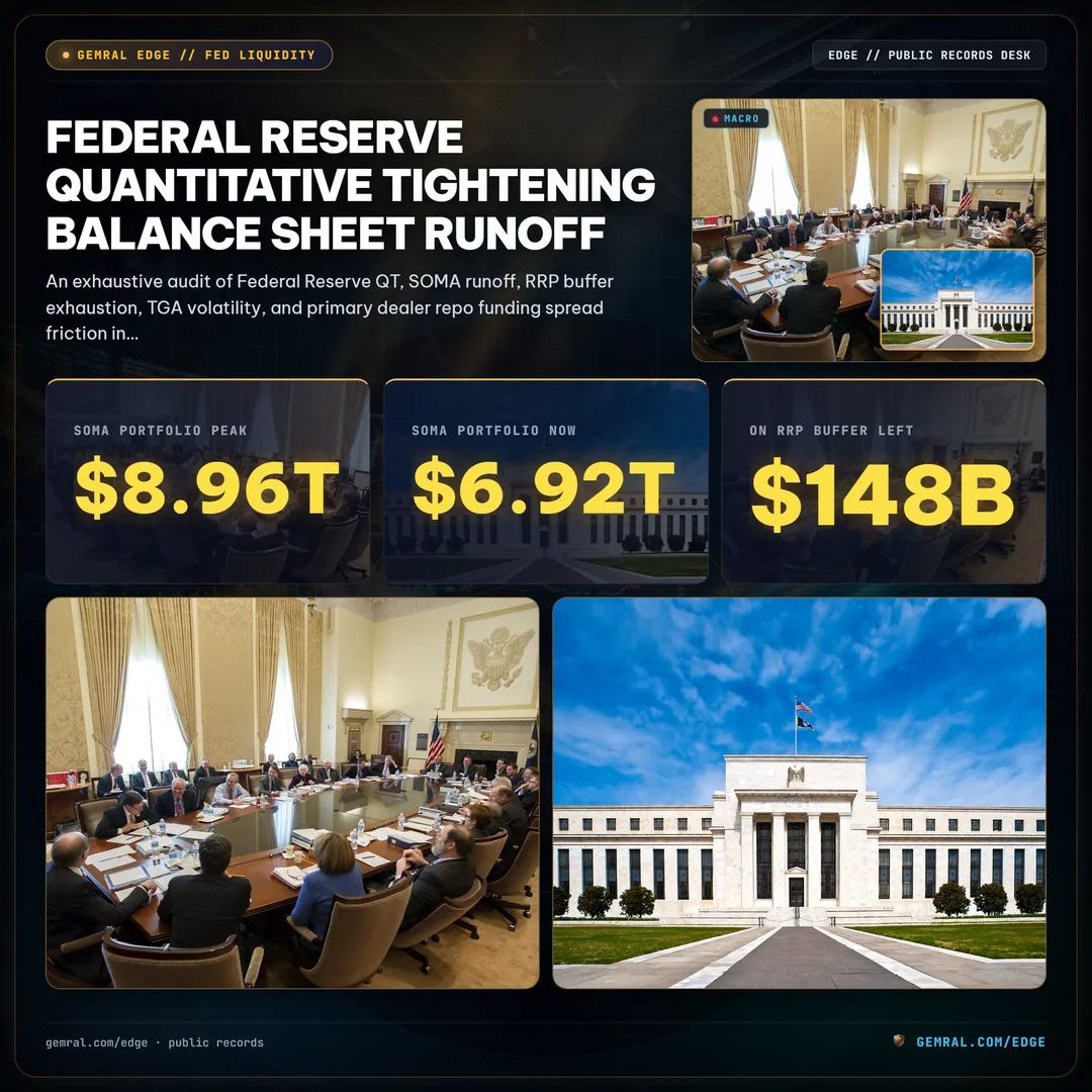 Federal Reserve Quantitative Tightening Balance Sheet Runoff and Primary Dealer Repo Funding Spread Divergence: Q3 2026 Macro Liquidity Report