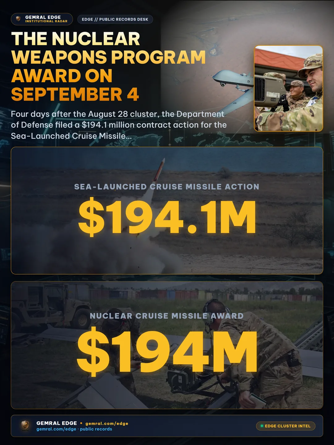 The Nuclear Weapons Program Award on September 4