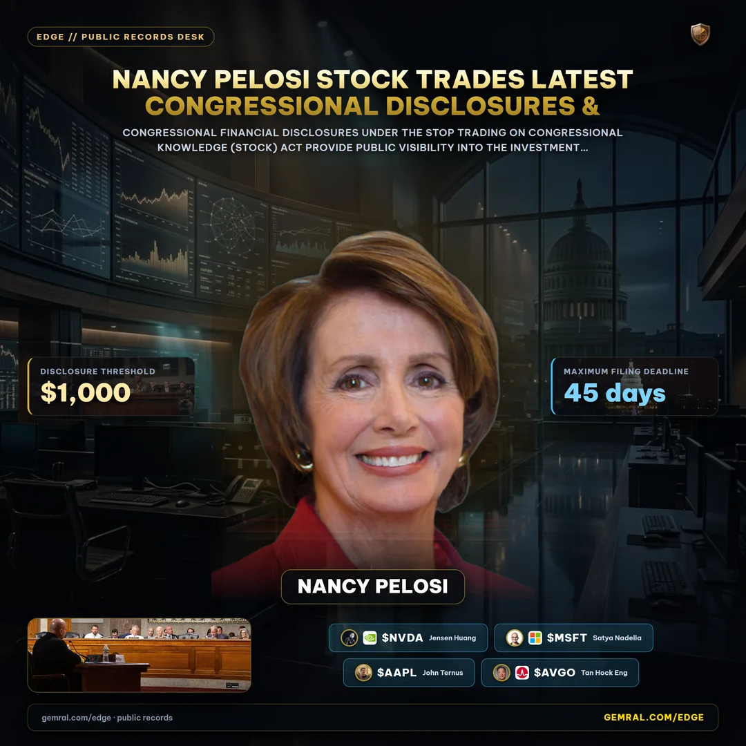 Nancy Pelosi Stock Trades Latest Congressional Disclosures &