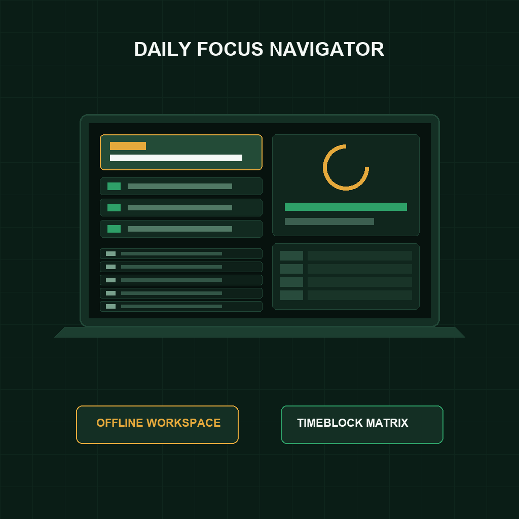 1-3-5 Rule Daily Task Matrix Planner and Priority Timeblock System