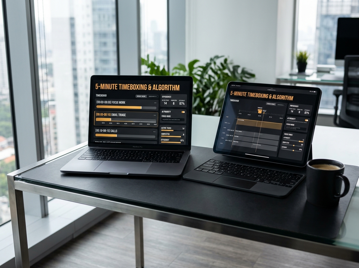 5-Minute Timeboxing & 5-Step Algorithm Productivity Kit — Day Planner, Process Workshop and Weekly Review