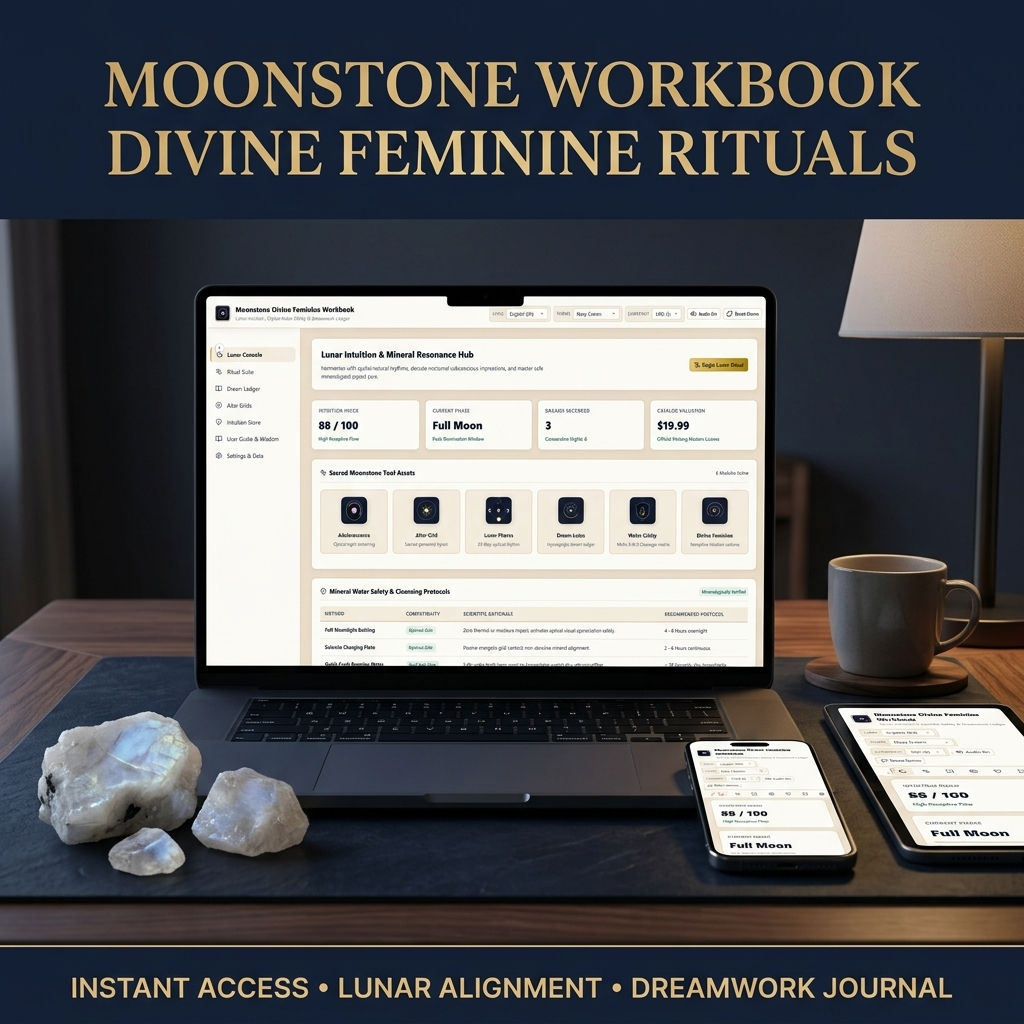 Moonstone Crystal Divine Feminine Alignment & Lunar Intuition Dreamwork Ritual Workbook