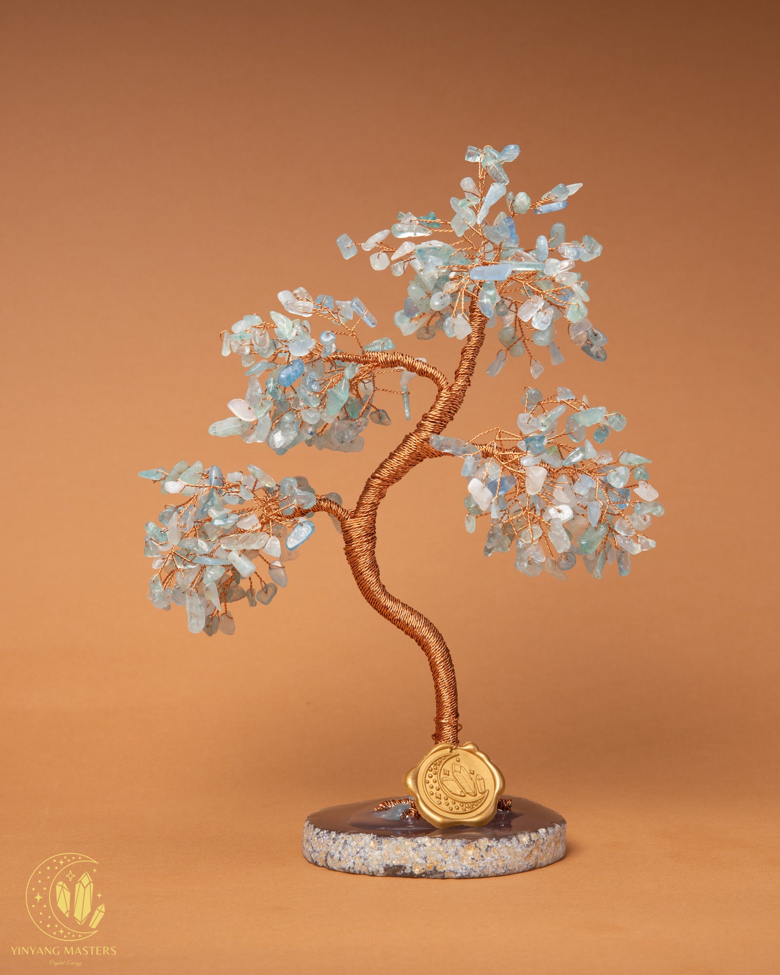 Azure Sea Gem — Rebirth & Vitality Gemstone Bonsai