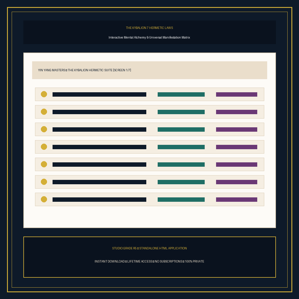 The Kybalion 7 Hermetic Principles Manifestation Interactive Matrix