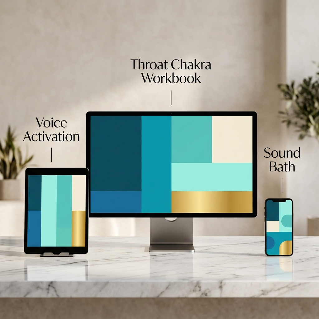 Throat Chakra Vishuddha Voice Activation & Fear of Speaking Release Workbook