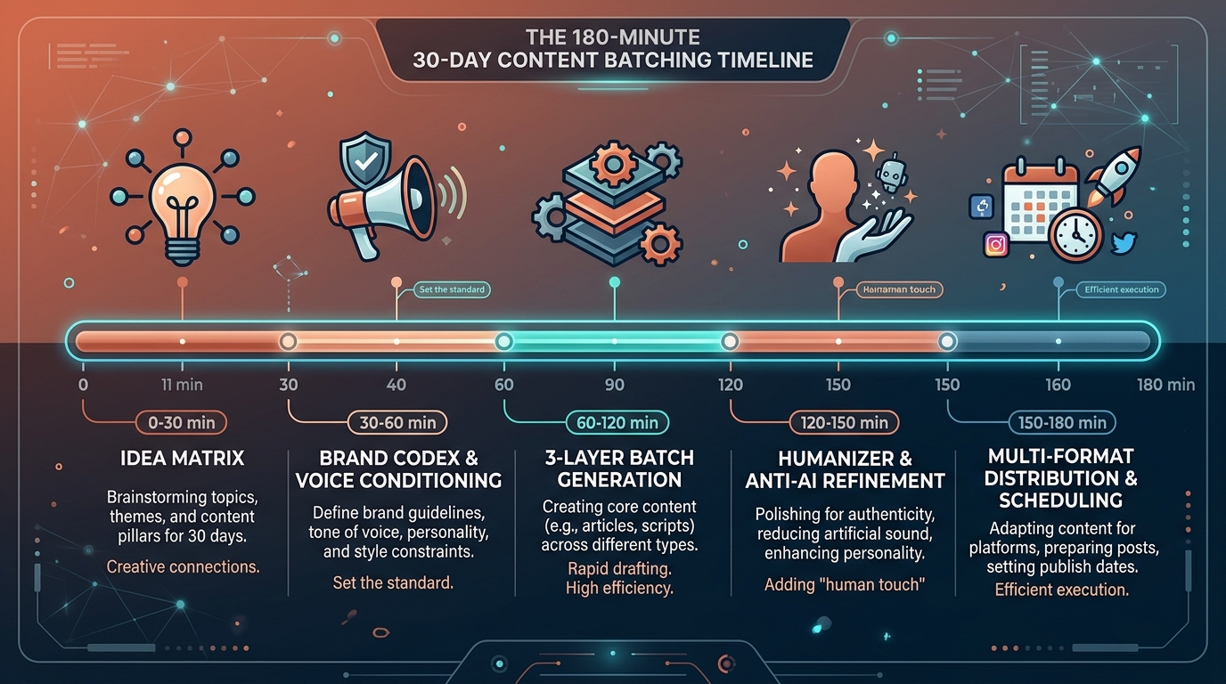 Dòng thời gian 180 phút sản xuất nội dung 30 ngày