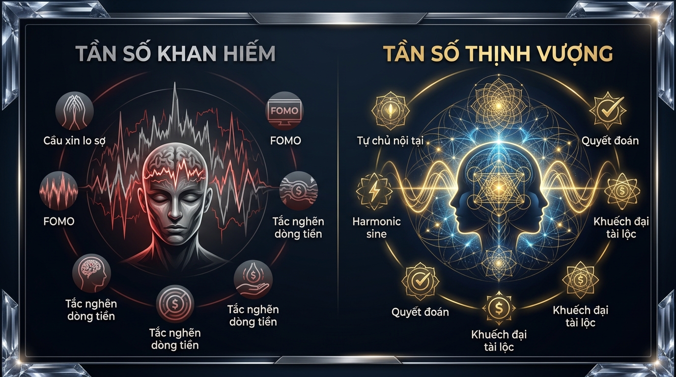 So sánh Tần số Khan hiếm và Tần số Thịnh vượng
