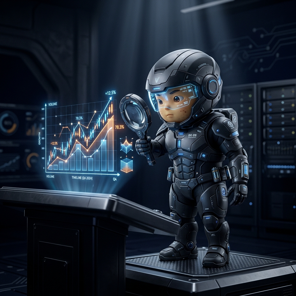 Bé Khoai phân tích biểu đồ Hologram