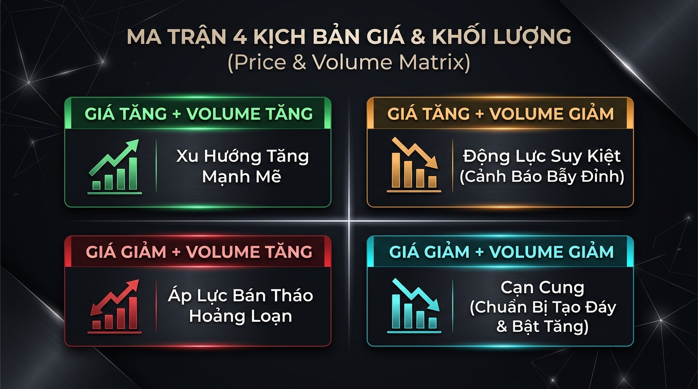 Ma trận 4 kịch bản giá và khối lượng