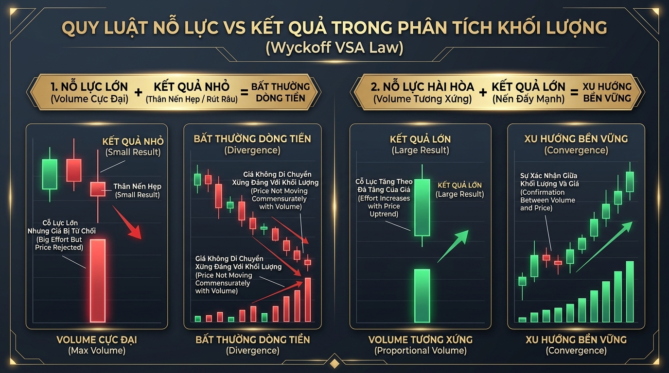 Quy luật nỗ lực và kết quả trong phân tích khối lượng Wyckoff