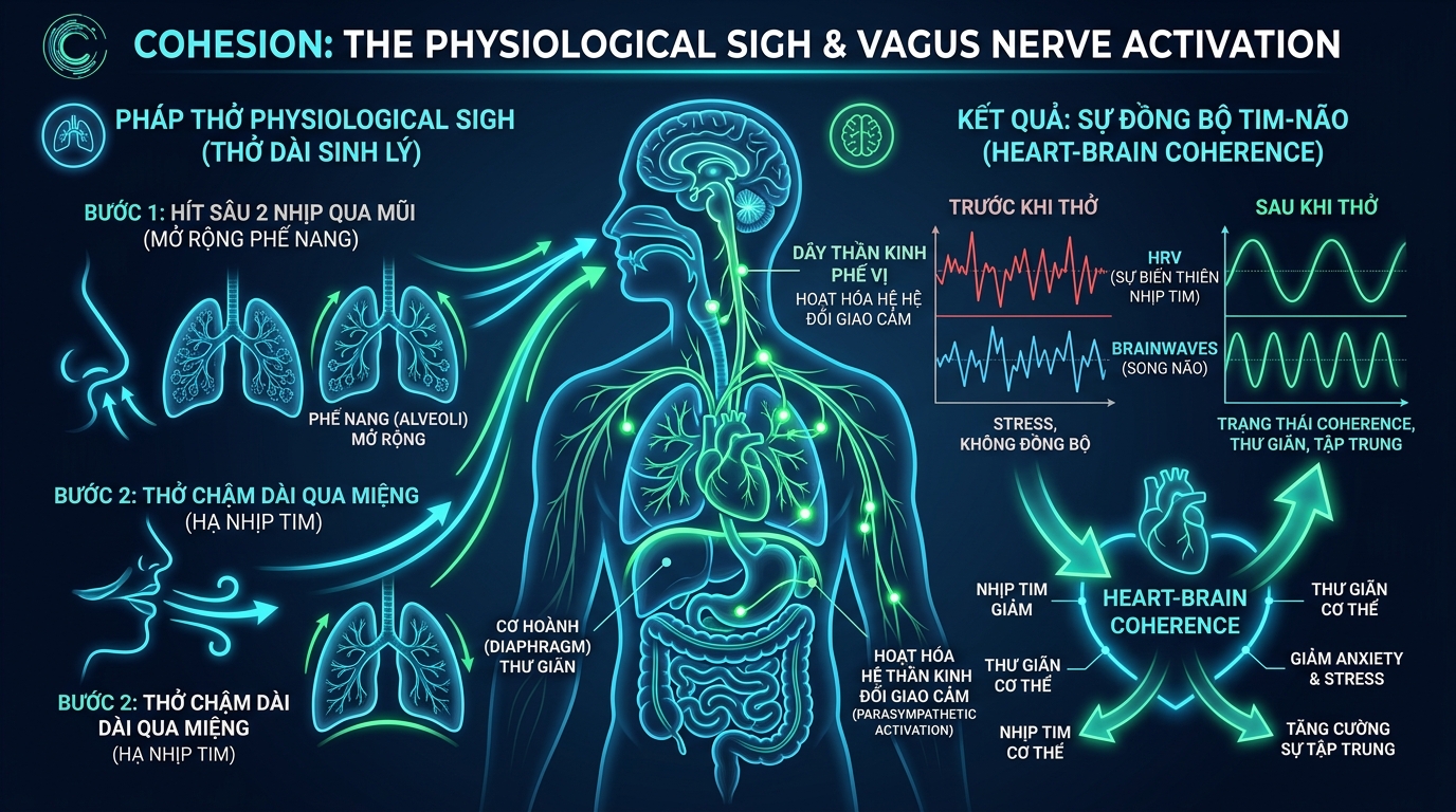Cơ chế thở sinh lý Physiological Sigh và kích hoạt Dây thần kinh phế vị