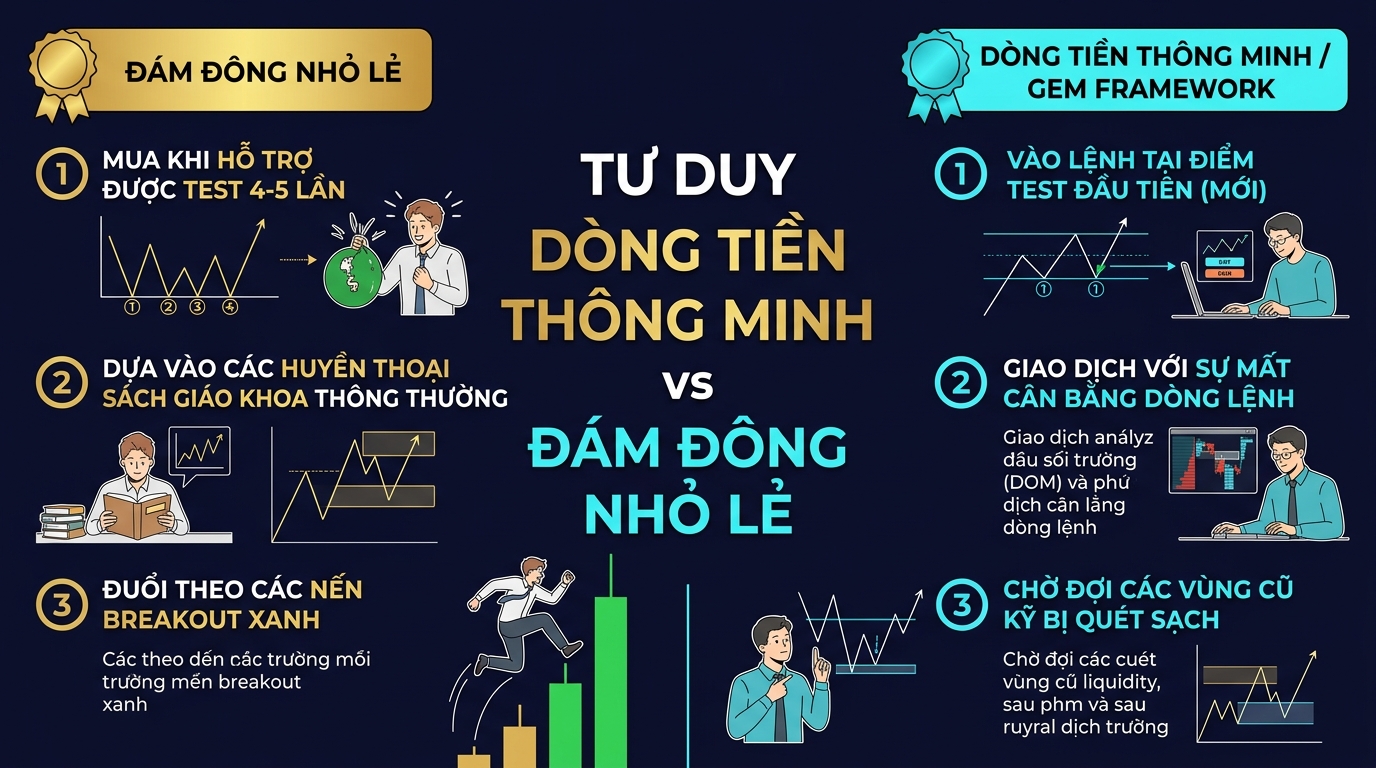 So sánh tư duy giữa Smart Money và Đám đông nhỏ lẻ