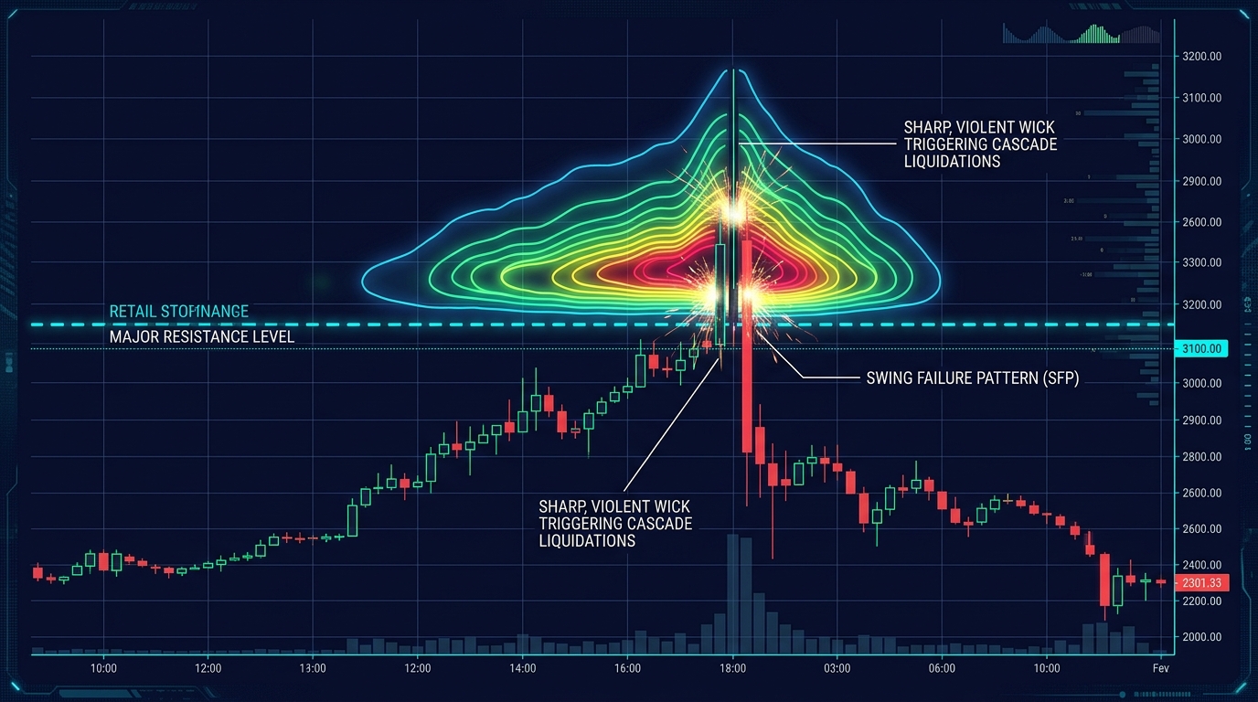 Bản đồ nhiệt thanh lý và cú quét râu nến Swing Failure Pattern săn Stop Loss