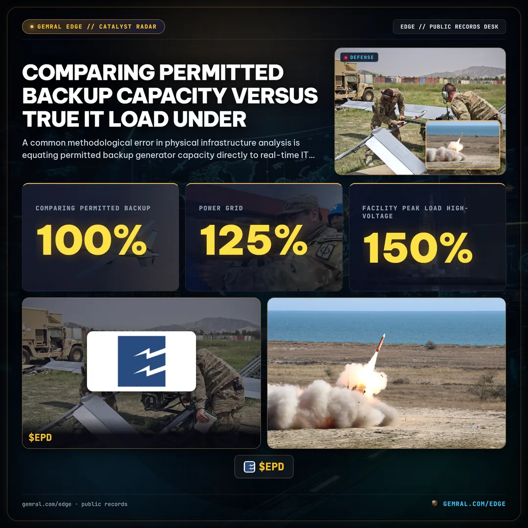 Comparing Permitted Backup Capacity Versus True IT Load Under