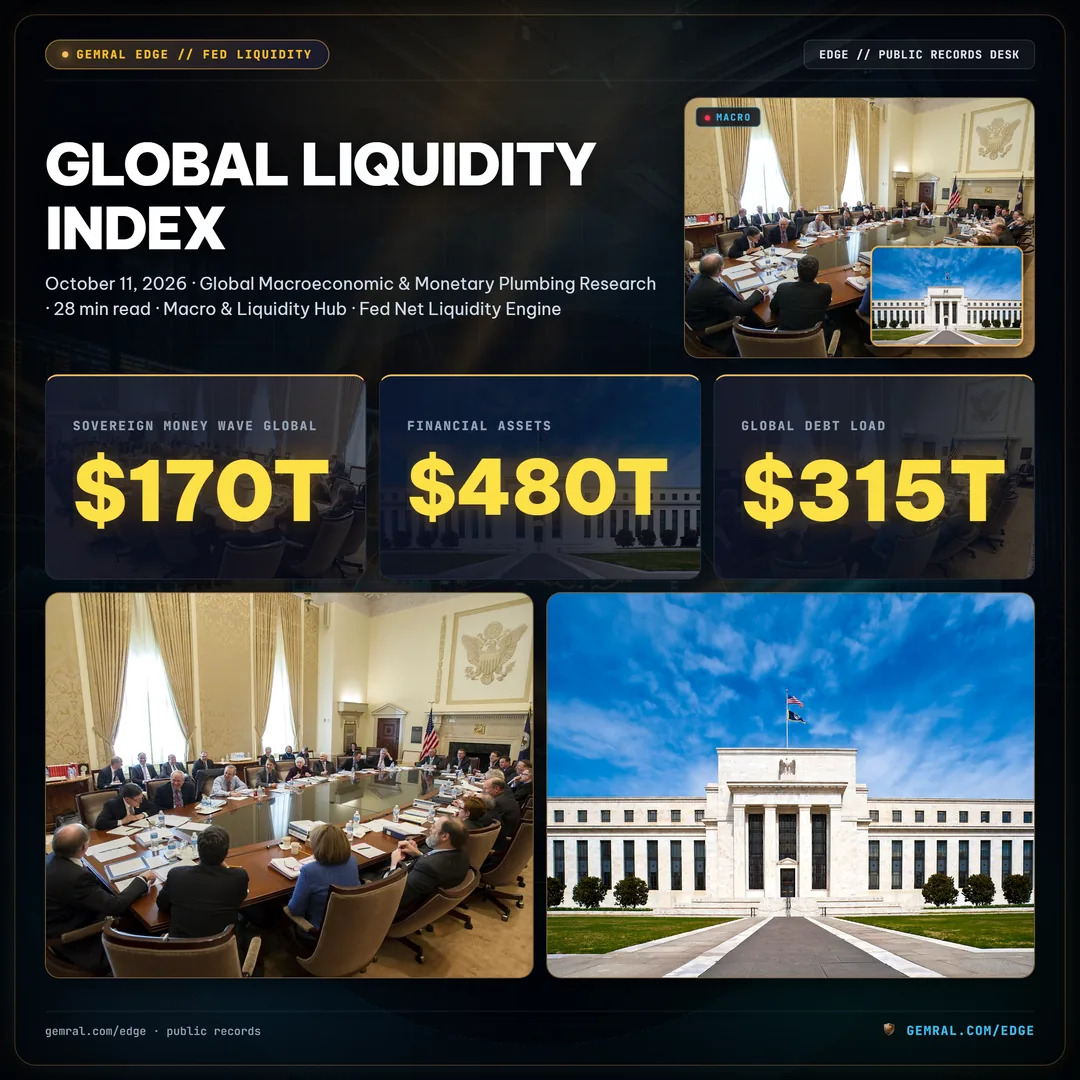 Global Liquidity Index: Tracking Central Bank Balance Sheets, M2 Expansion, and the $170 Trillion Sovereign Money Wave