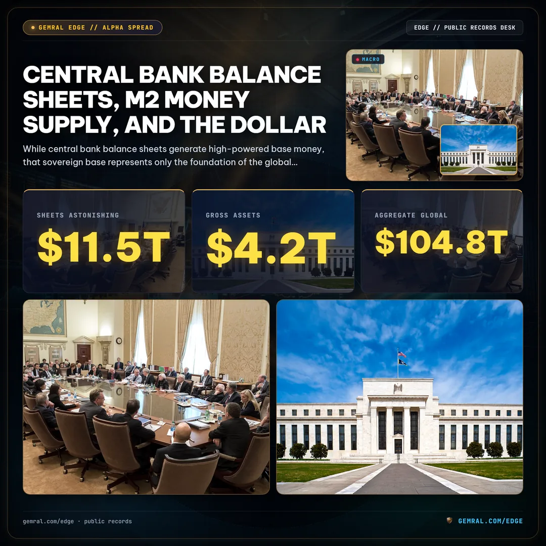 Central Bank Balance Sheets, M2 Money Supply, and the Dollar