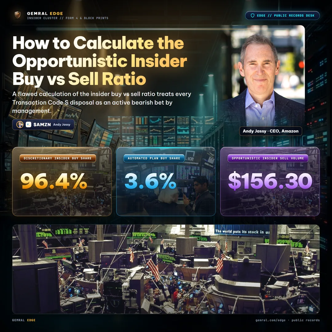 How to Calculate the Opportunistic Insider Buy vs Sell Ratio