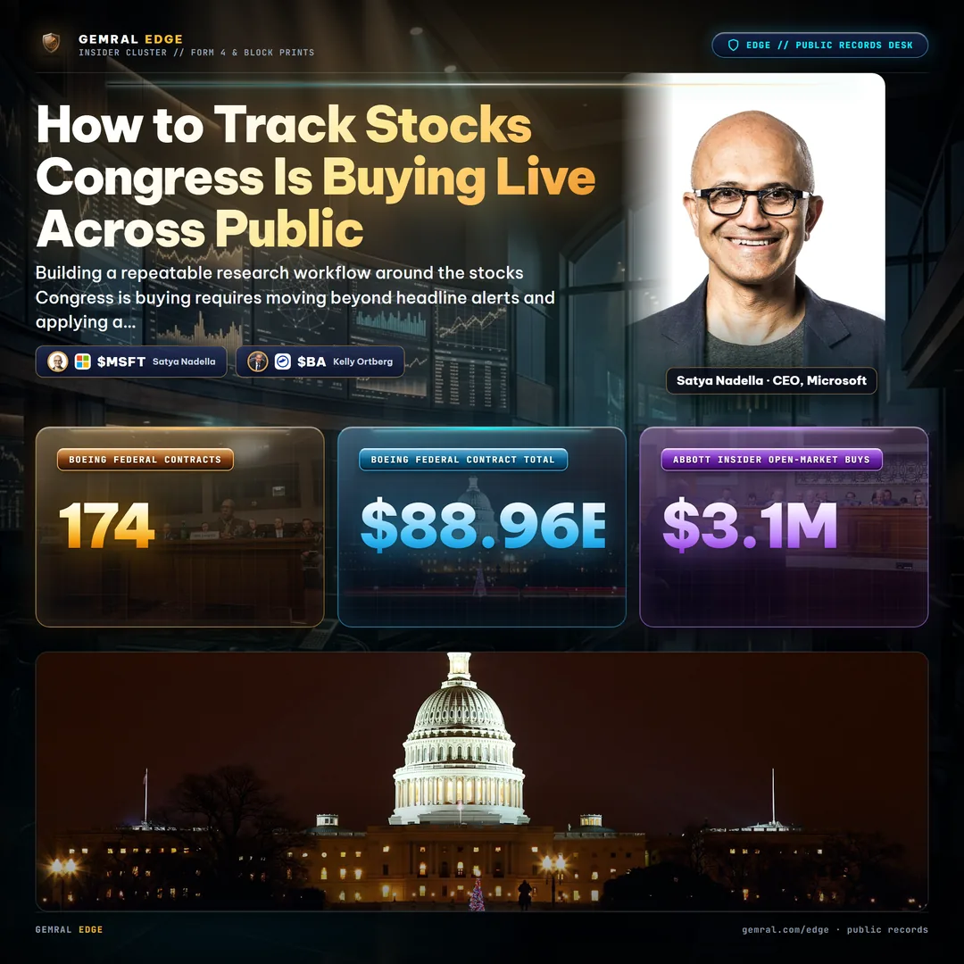 How to Track Stocks Congress Is Buying Live Across Public