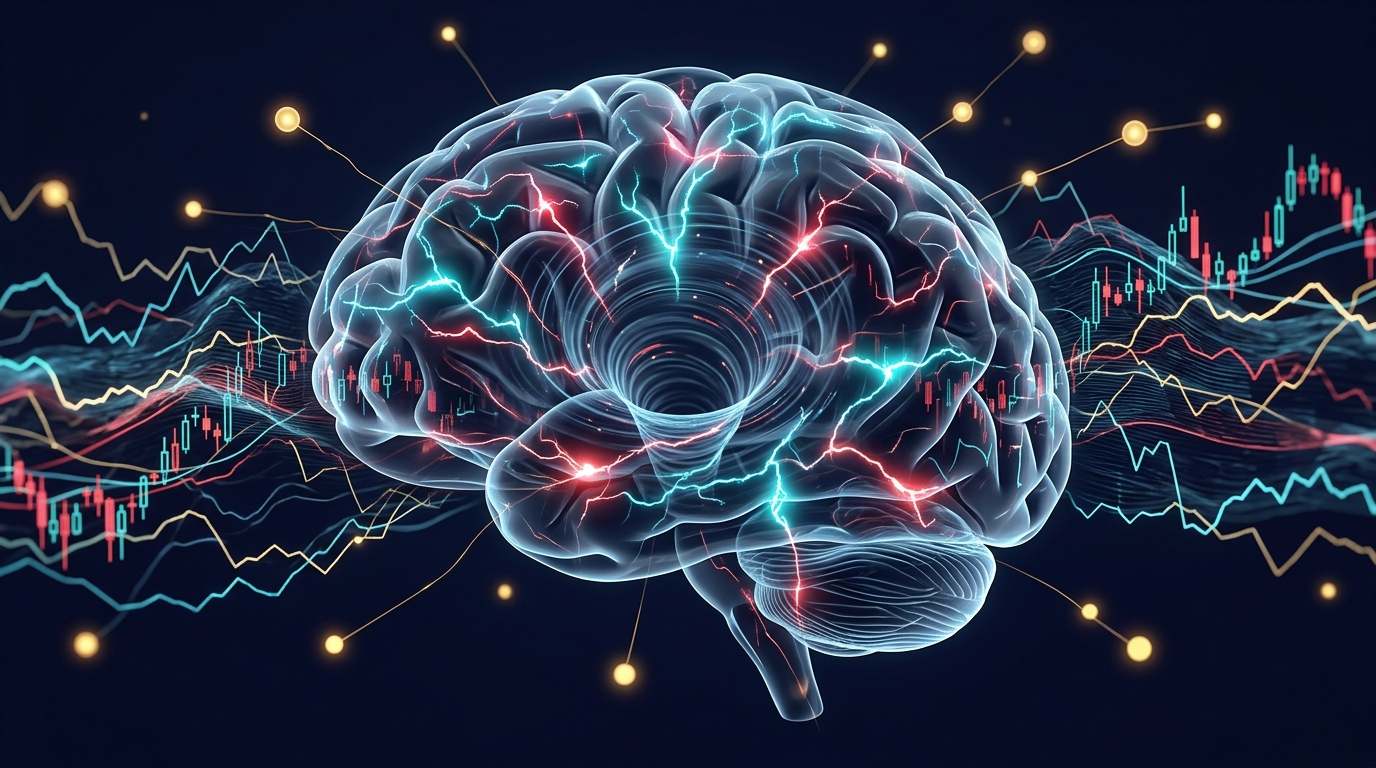 Sơ đồ khoa học thần kinh về cơ chế bẫy Dopamine khi nhìn nến ngắn hạn