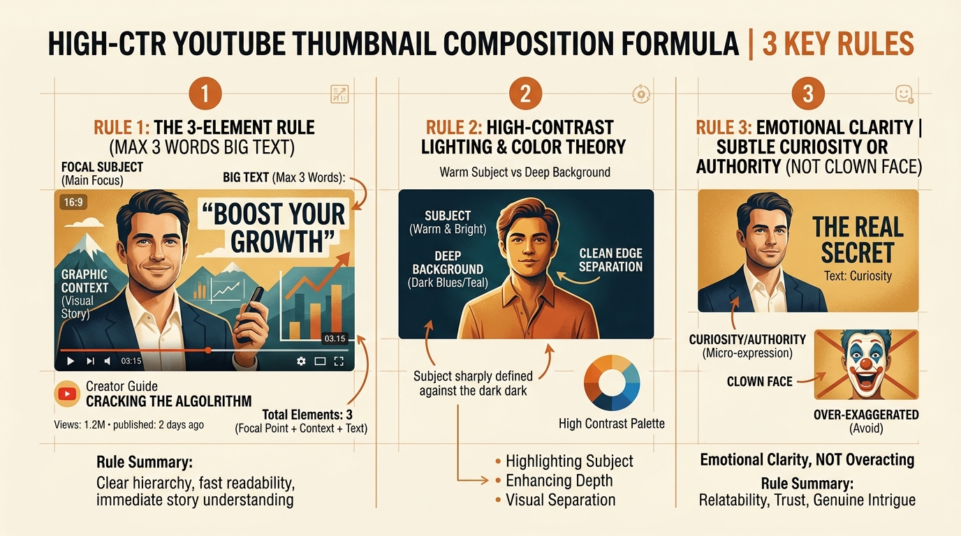 Infographic Công Thức Thiết Kế Thumbnail YouTube Tương Phản Cao