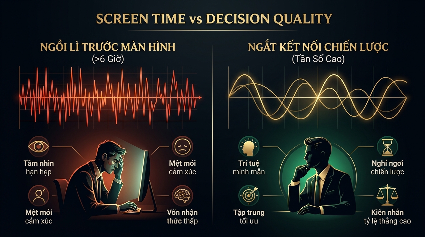 So sánh Thời gian nhìn màn hình và Chất lượng quyết định