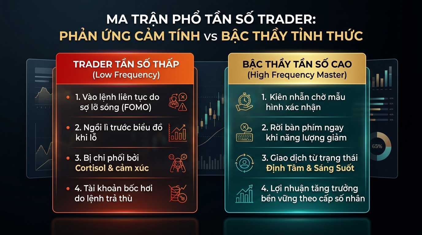 Ma trận so sánh Nhà giao dịch phản ứng cảm tính vs Bậc thầy tỉnh thức