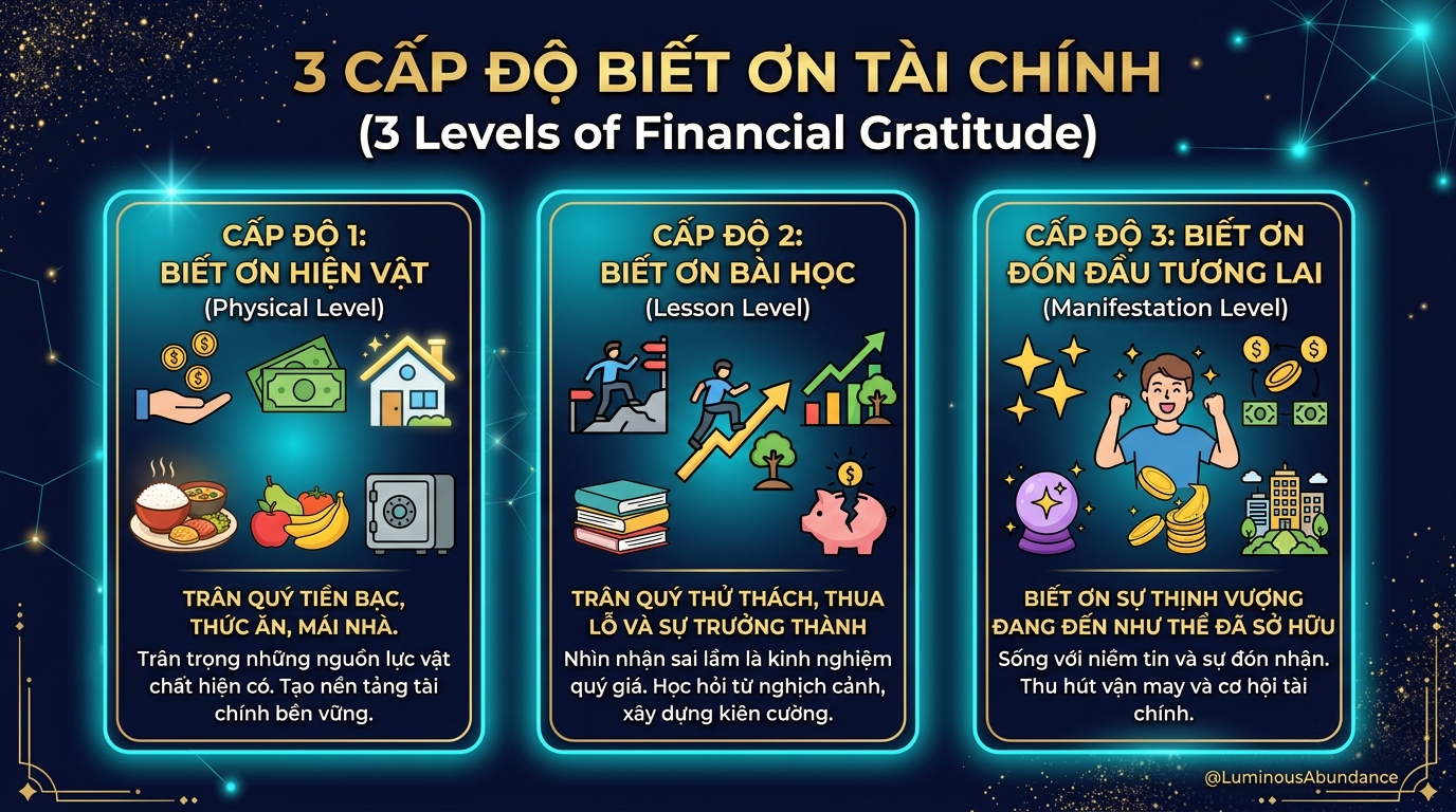 3 Cấp Độ Biết Ơn Tài Chính Theo Chiều Sâu Tâm Thức