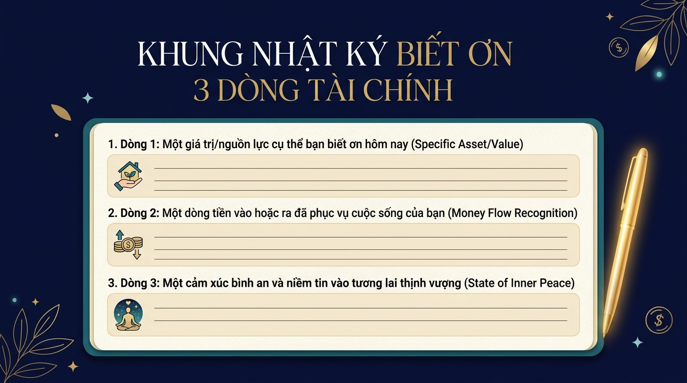 Mẫu Khung Nhật Ký Biết Ơn 3 Dòng Định Lượng