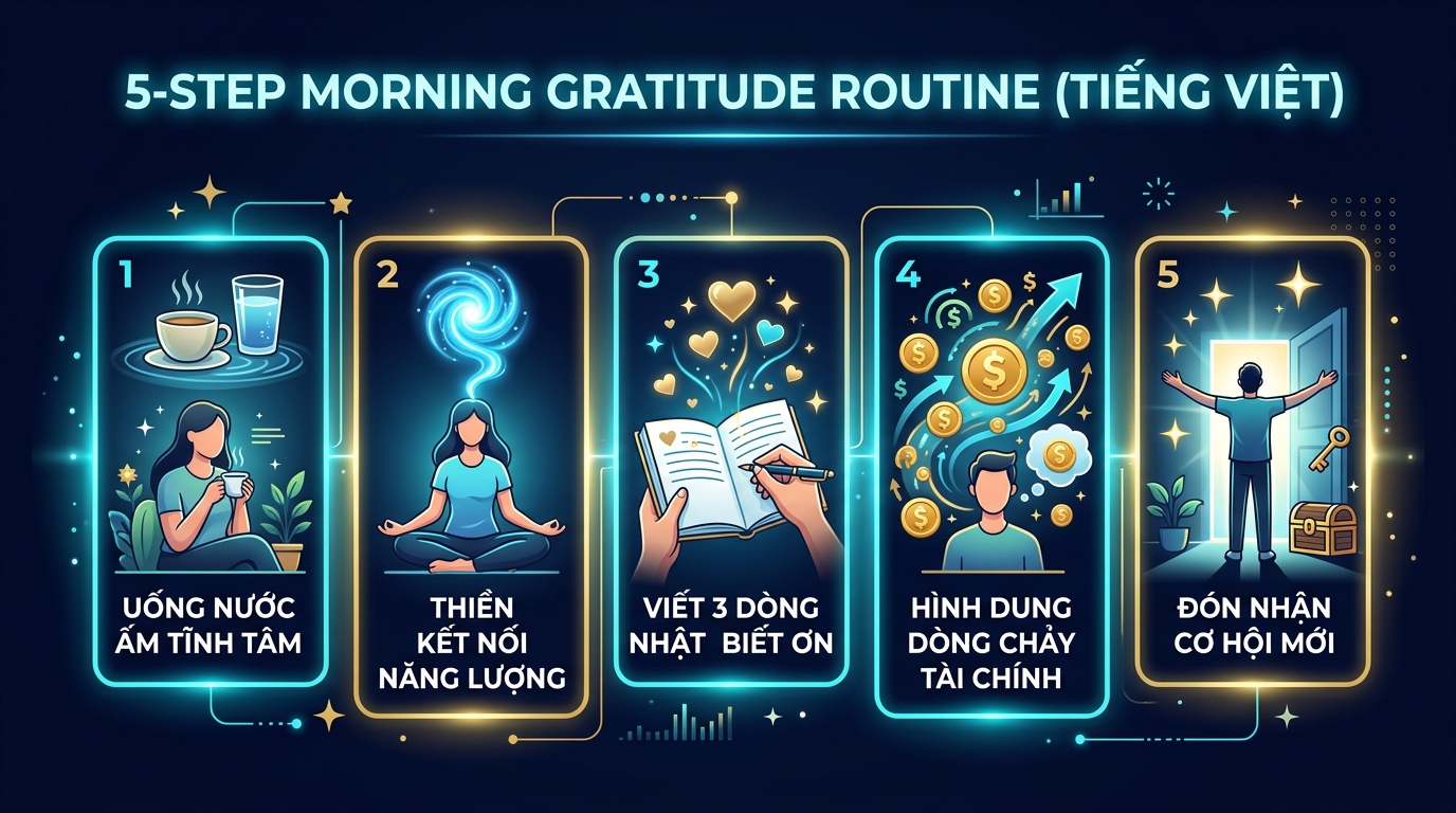 Quy Trình 5 Bước Nghi Thức Biết Ơn Buổi Sáng