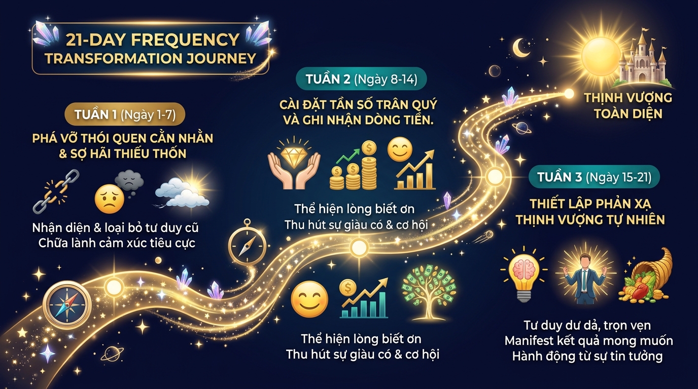 Lộ Trình 21 Ngày Chuyển Hóa Tần Số Thịnh Vượng