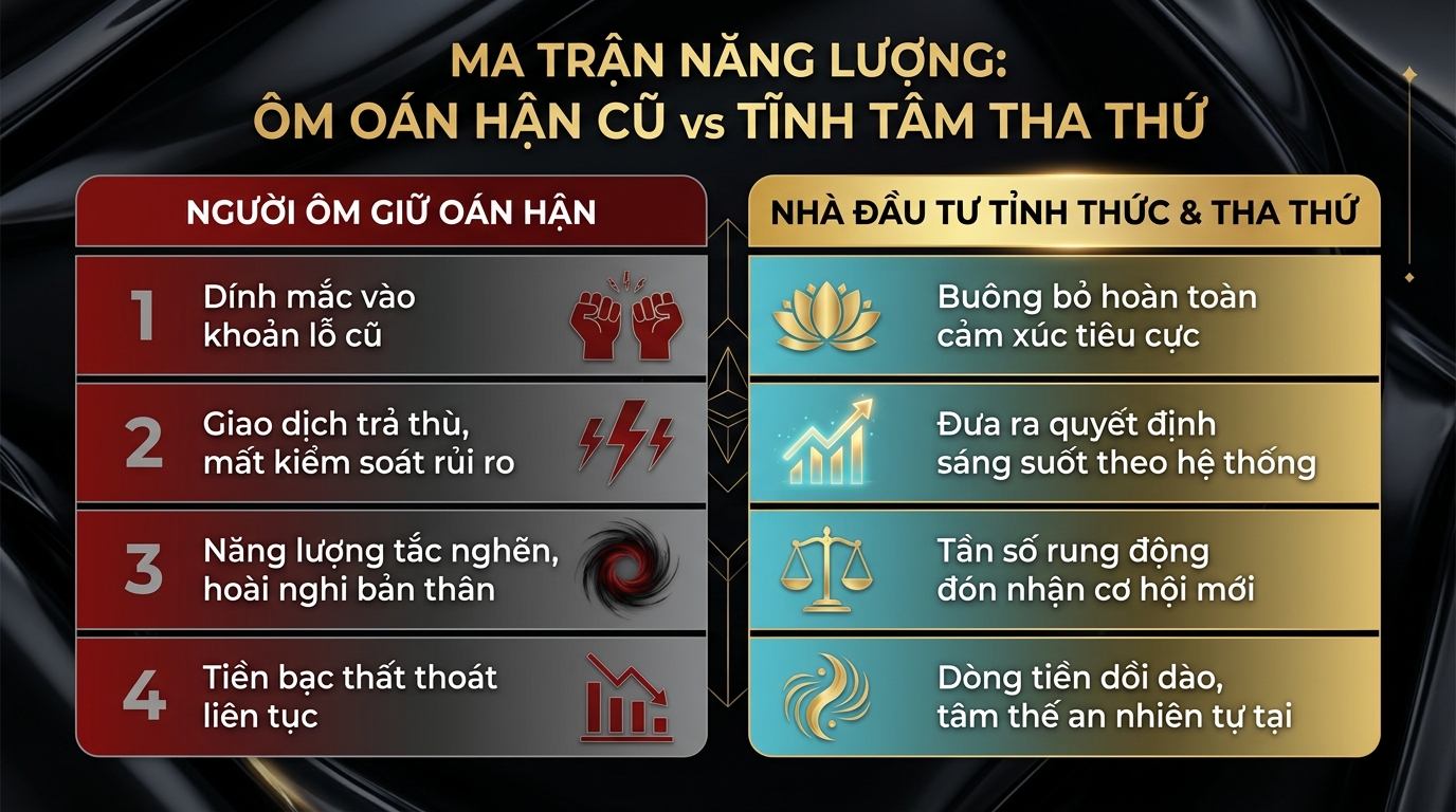 Ma trận năng lượng ôm oán hận cũ so với tĩnh tâm tha thứ