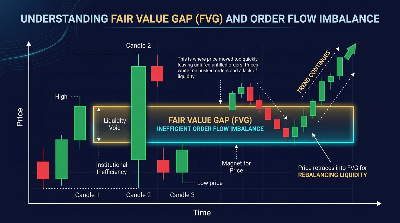 Minh họa khoảng trống thanh khoản Fair Value Gap FVG