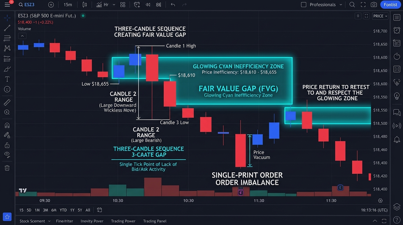 Mô hình 3 nến tạo ra khoảng trống mất cân bằng cung cầu Fair Value Gap FVG