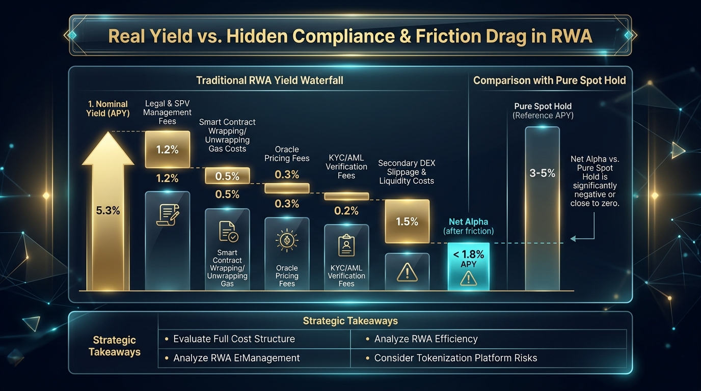 Real yield vs hidden compliance and friction drag waterfall matrix