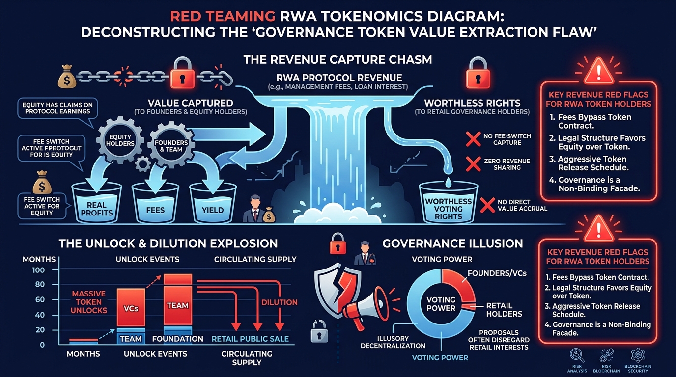 Red teaming RWA tokenomics and governance token value accrual flaw