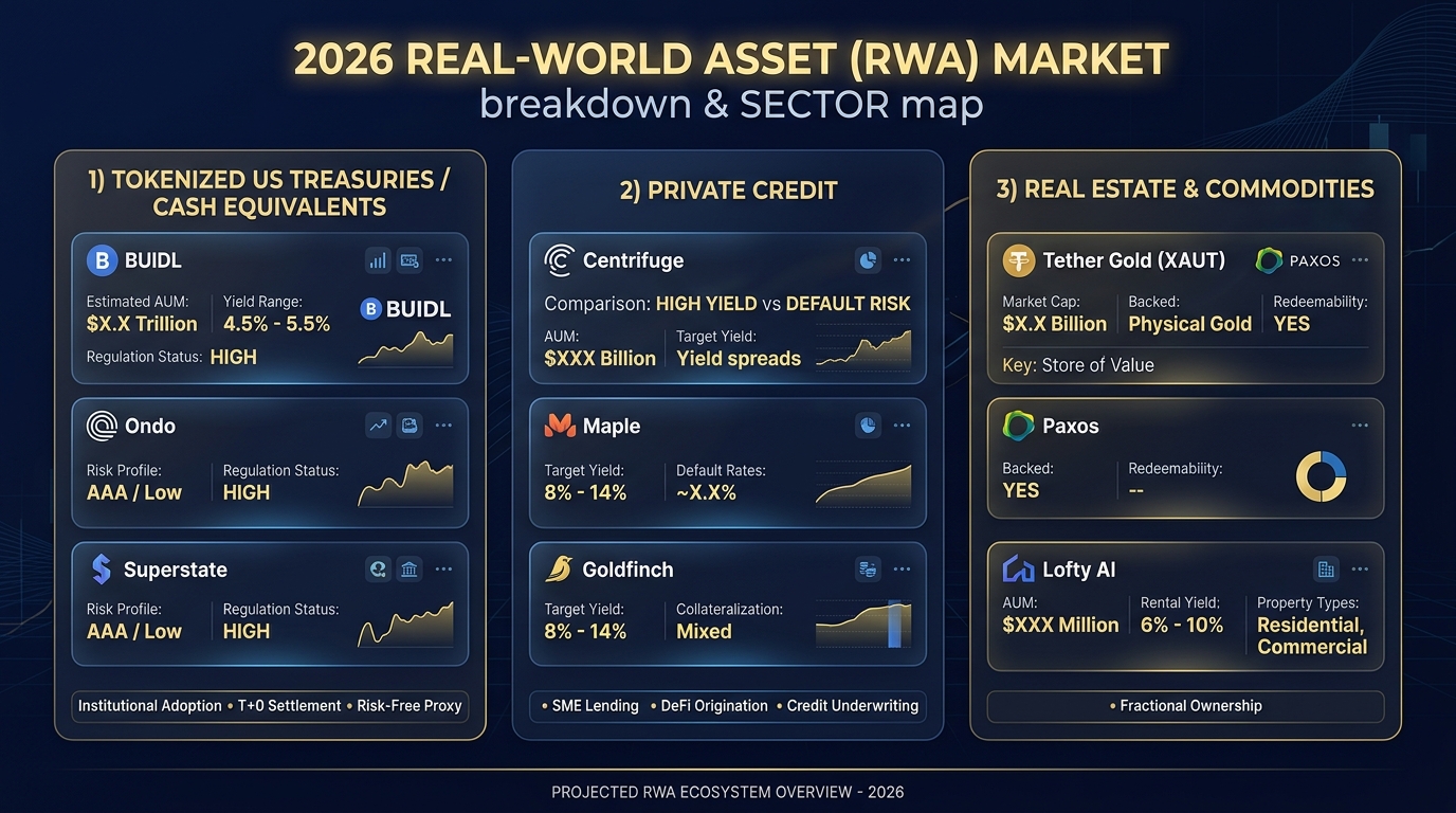 2026 RWA market segmentation and sector map