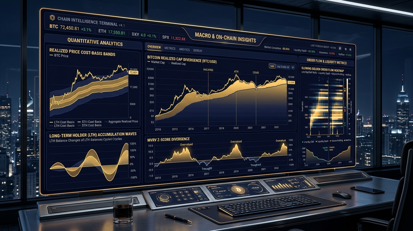Hệ thống phân tích dữ liệu vĩ mô và on-chain Realized Cap của thị trường crypto