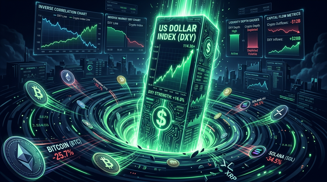 DXY tăng vọt và sự rút cạn thanh khoản khỏi thị trường crypto