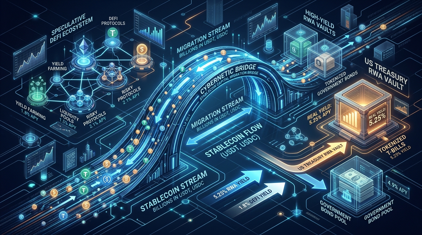 Dòng tiền Stablecoin dịch chuyển sang tài sản thực RWA và trái phiếu kho bạc