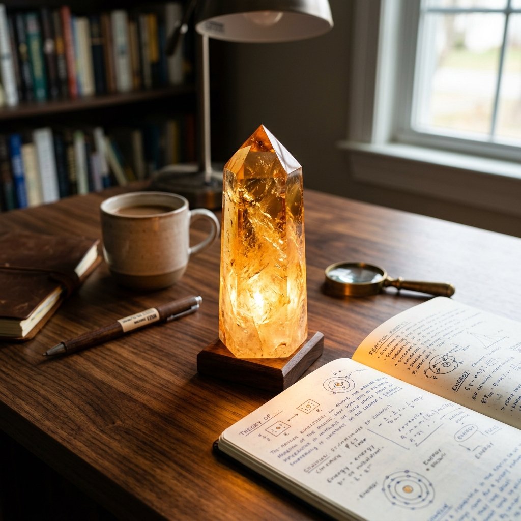 Trụ Thạch Anh Vàng Citrine kích hoạt sự tập trung và thịnh vượng