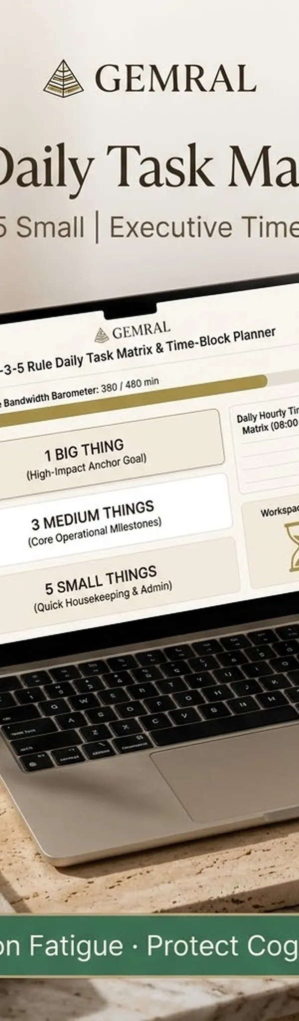 1-3-5 Rule Daily Task Matrix Planner and Priority Timeblock System