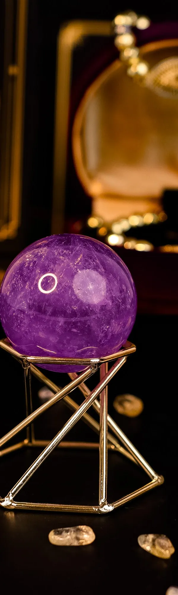 Night Radiant Pearl — Natural Amethyst Sphere