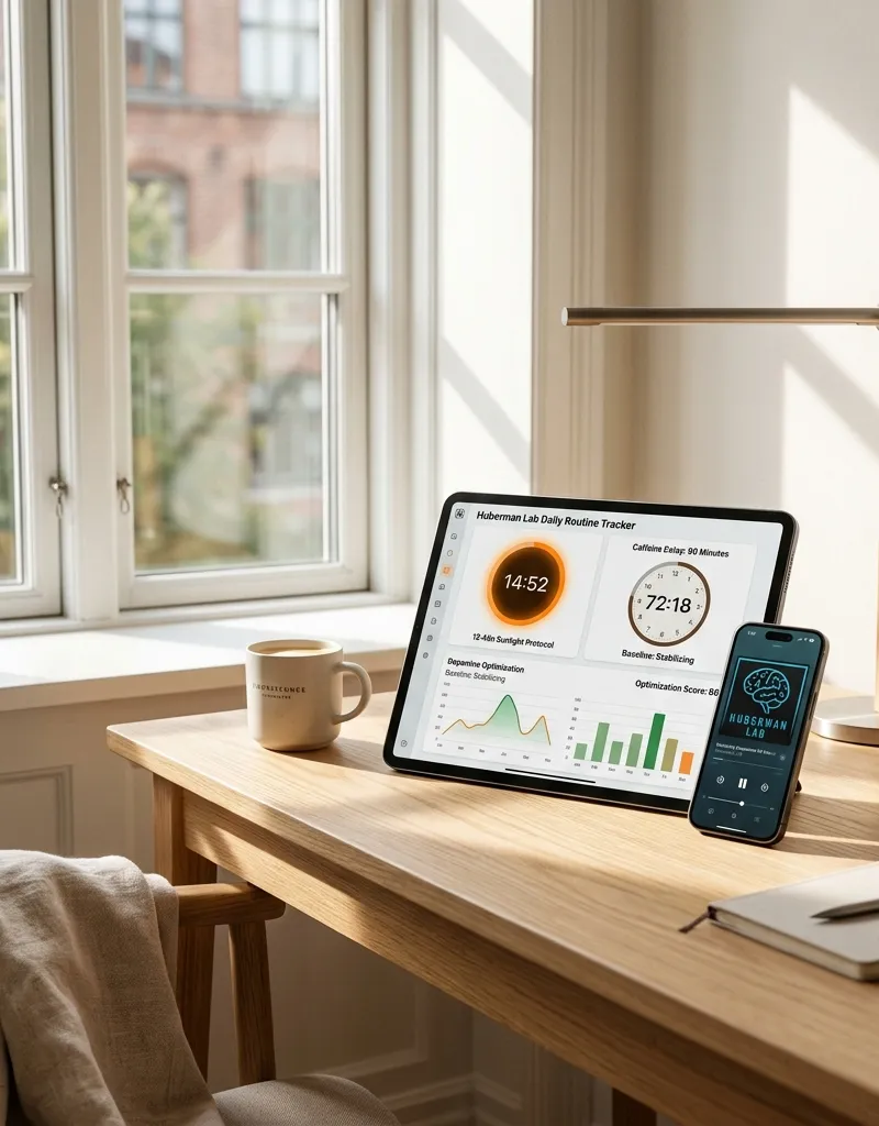 Huberman Lab Science-Based Morning Routine & Dopamine Optimization Tracker