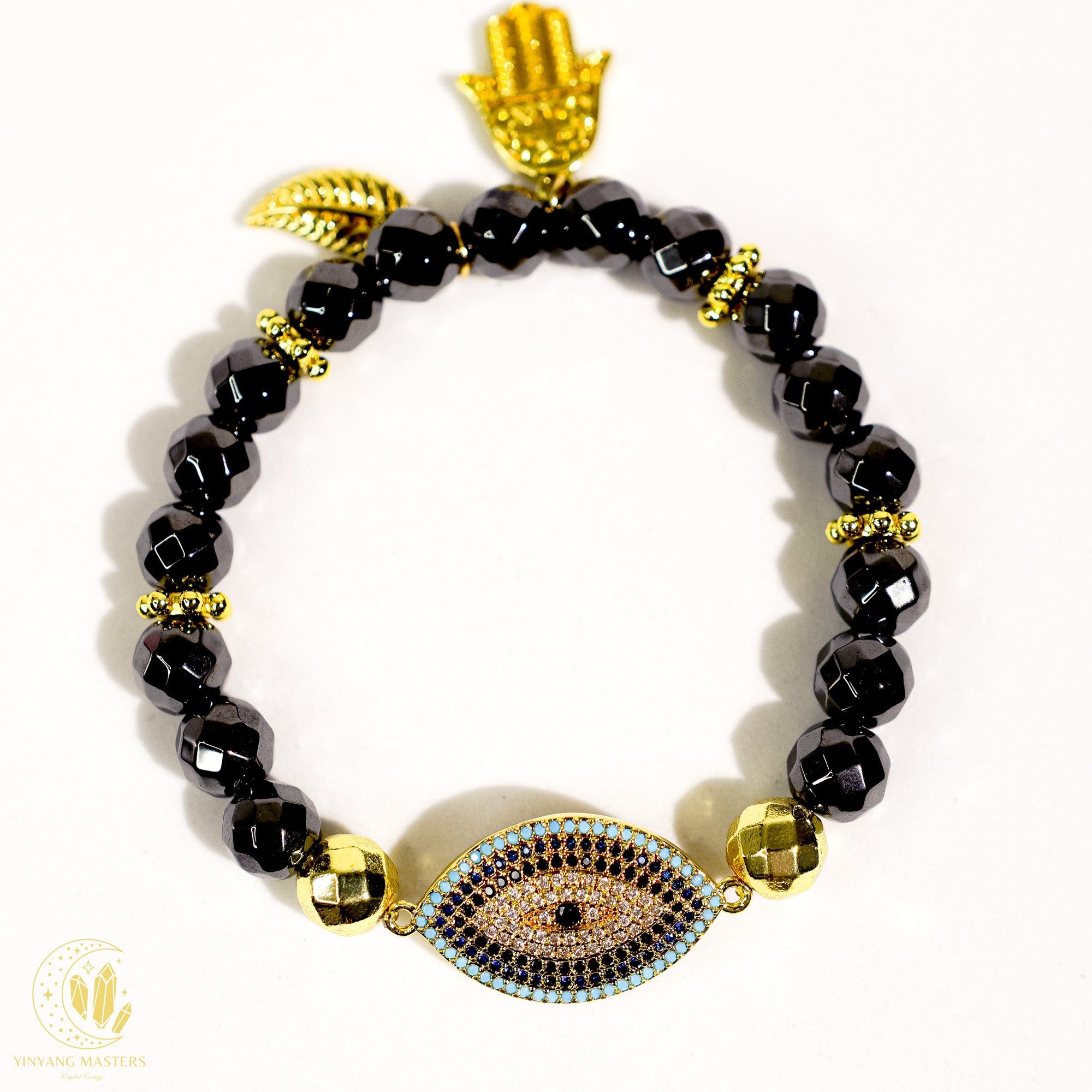 Shadow Ward — Hematite Bracelet with Evil Eye Charm