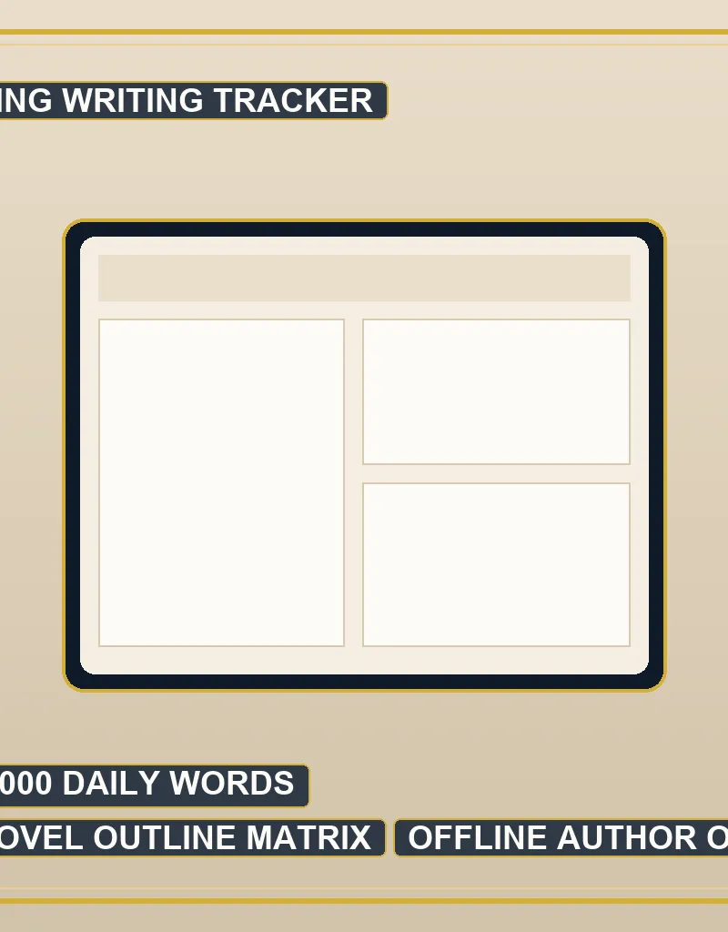 Stephen King 2,000 Words Daily Writing Discipline & Novel Outline Interactive Tracker