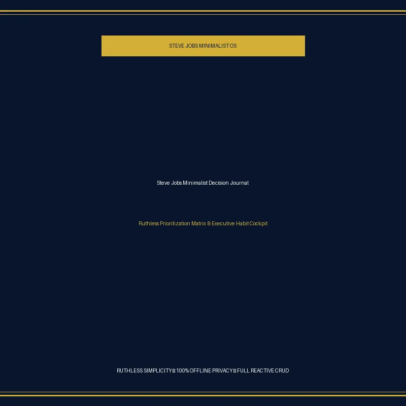 Steve Jobs Minimalist Decision Journal & Ruthless Prioritization Matrix