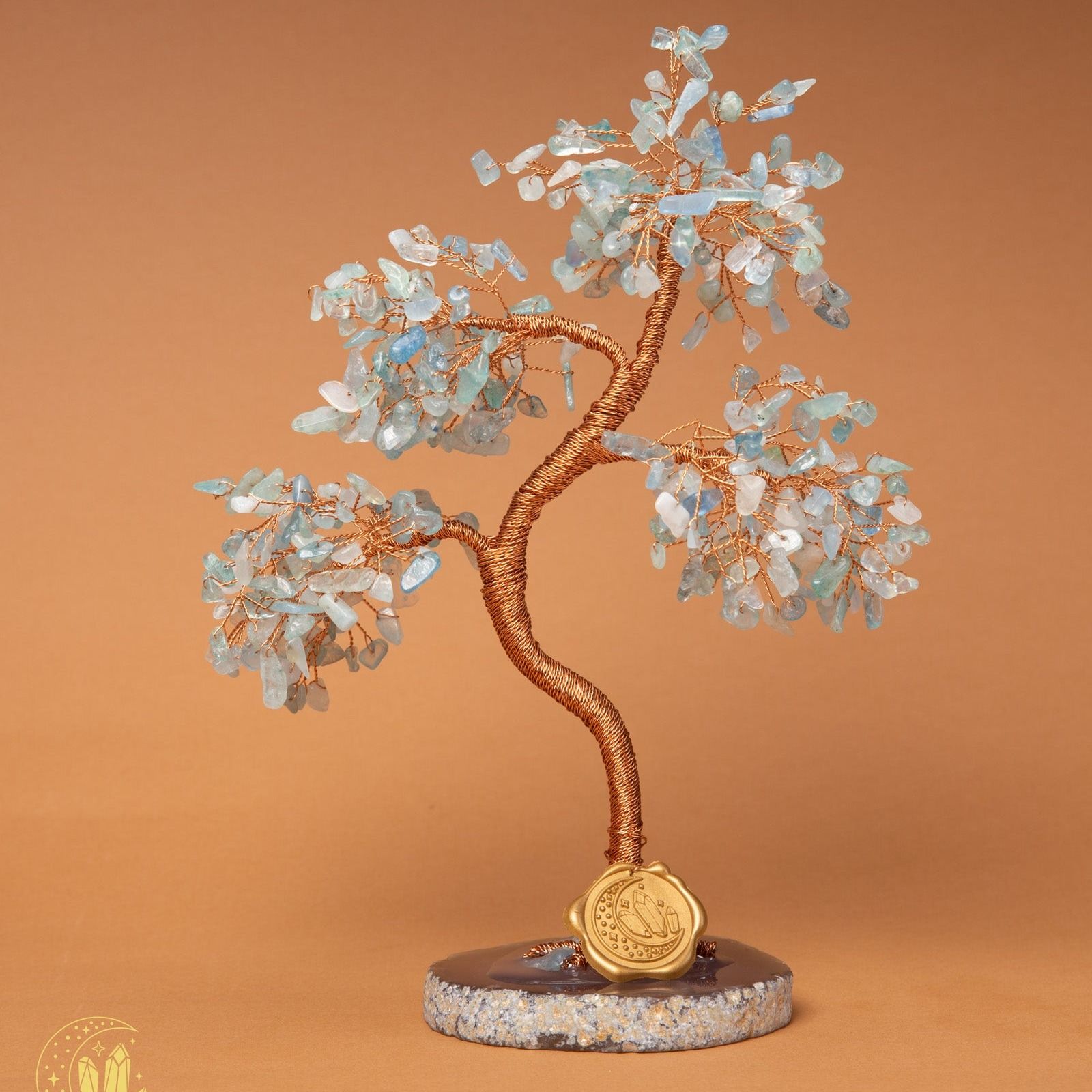 Azure Sea Gem — Rebirth & Vitality Gemstone Bonsai