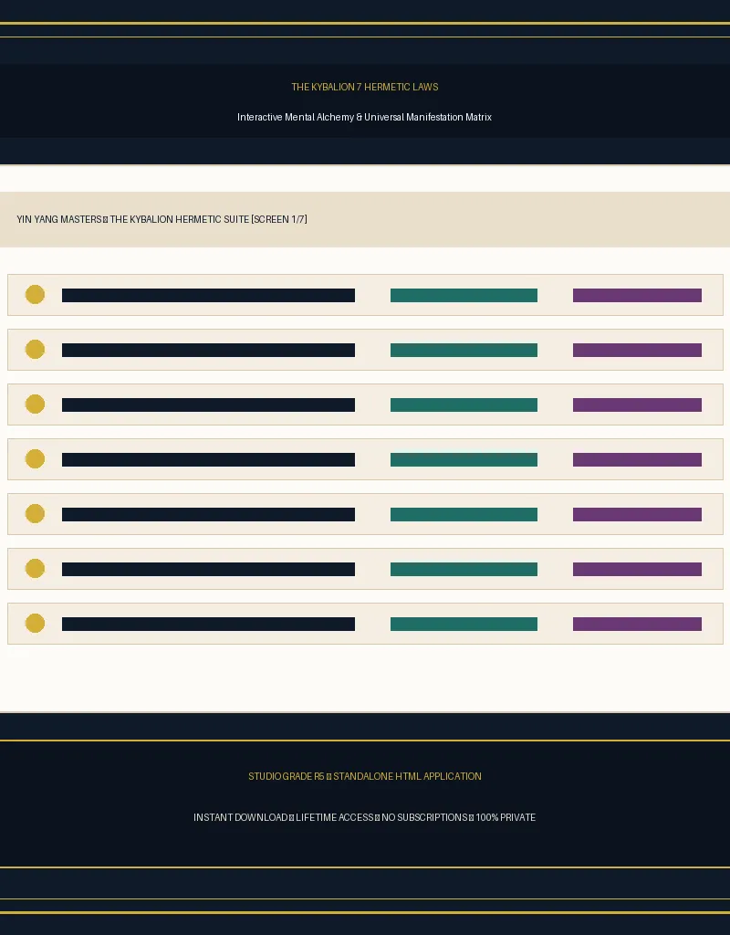 The Kybalion 7 Hermetic Principles Manifestation Interactive Matrix