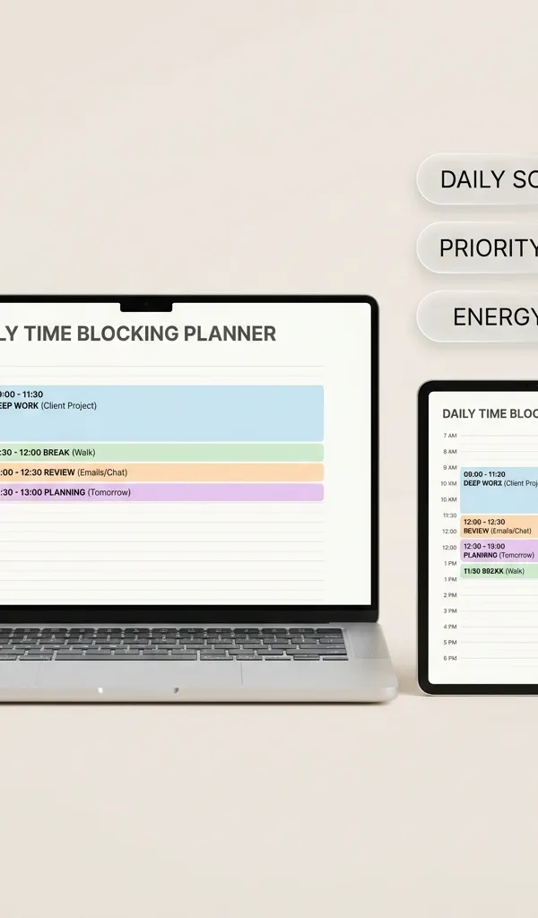 5-Minute Time-Blocking Daily Planner (Executive Edition)